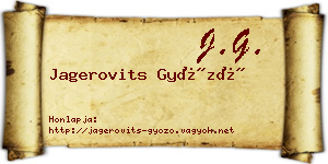 Jagerovits Győző névjegykártya